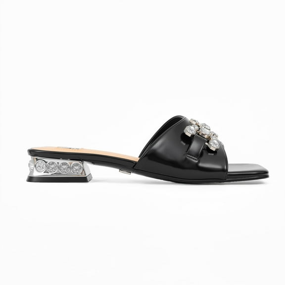 Ninety Union CHARM Jewel Heel Slide, Black, 10