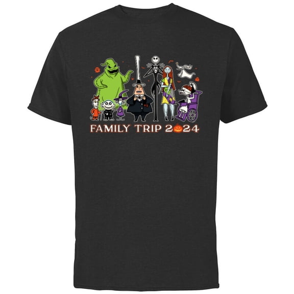 Disney The Nightmare Before Christmas Fall Family Trip 2024 - Short Sleeve Cotton T-Shirt for Adults - Customized-Black