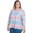 thumbnail image 3 of Alfred Dunner Womens Plus-Size Geometric Crewneck Biadere Top, 3 of 4