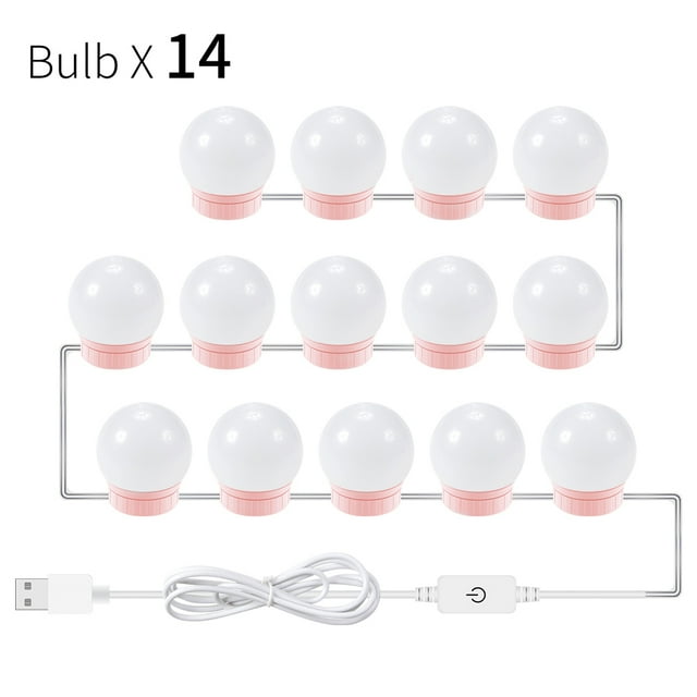 LED Makeup Mirror Light Bulb Lights Stepless Dimmable Wall Lamp 6 10 14Bulbs Kit for Dressing Table ,Widely Use