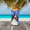 thumbnail image 3 of Welsh Springer Spaniel Winter Snowflakes Holiday Ultra Hugger for slim cans, 3 of 6