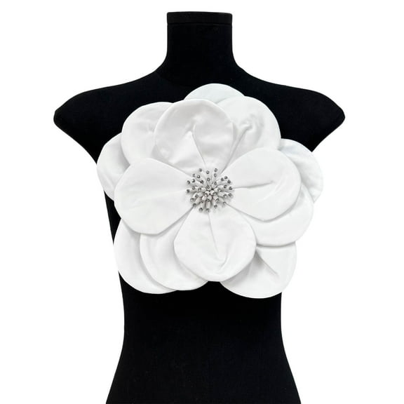 RUISINERY Elegant Layered Fabric Flower Brooch Pin Fashionable Large Floral Lapel Accessory Stylish Breastpin Ornament for Women