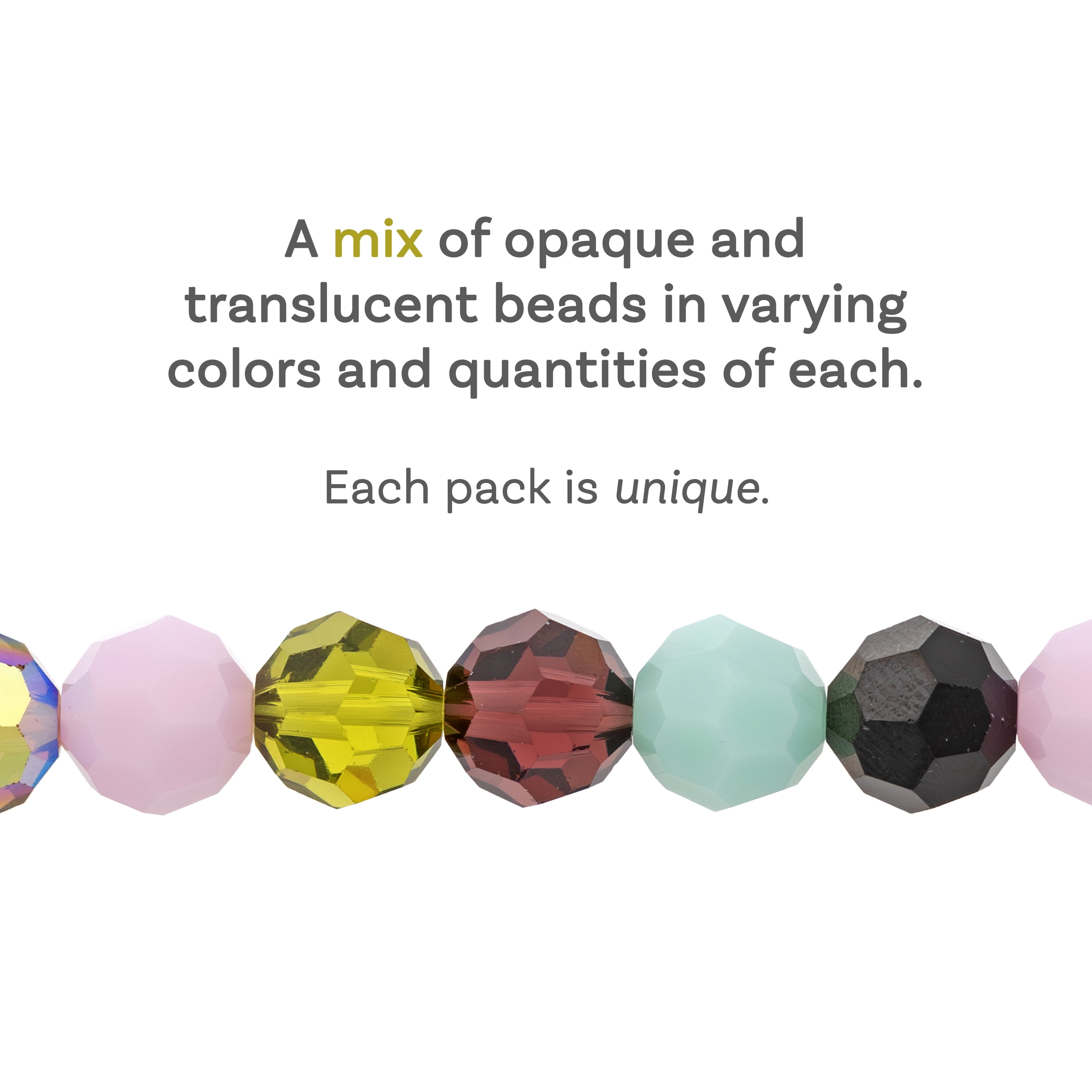 The Beadsmith Swarovski Crystal Mix – 8mm Faceted Round Crystals Assortment, Opaque & Translucent Color Mix, 36pc