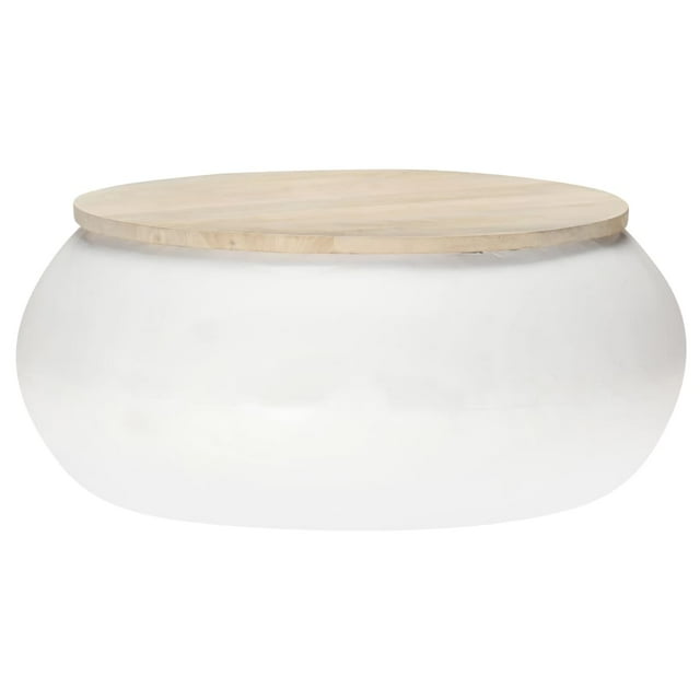vidaXL Coffee Table White 68x68x30 cm Solid Mango Wood