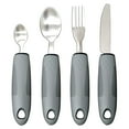 thumbnail image 4 of Juego de herramientas de ayuda alimentaria para rehabilitación con cuchillo, tenedor y cuchara, vajilla adaptable, antivibración, mango de goma de acero inoxidable para personas mayores, 4 of 5