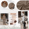 thumbnail image 3 of SUNBS Women's Long Sleeve Lounge Sets Mock Neck Two Piece Sets for Women Wide Leg Pants Outfits Tracksuit Sweatsuits Set, 3 of 9