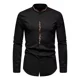 thumbnail image 1 of Camisa De Manga Corta Bordada Con Cuello Alto Para Hombre, 1 of 8