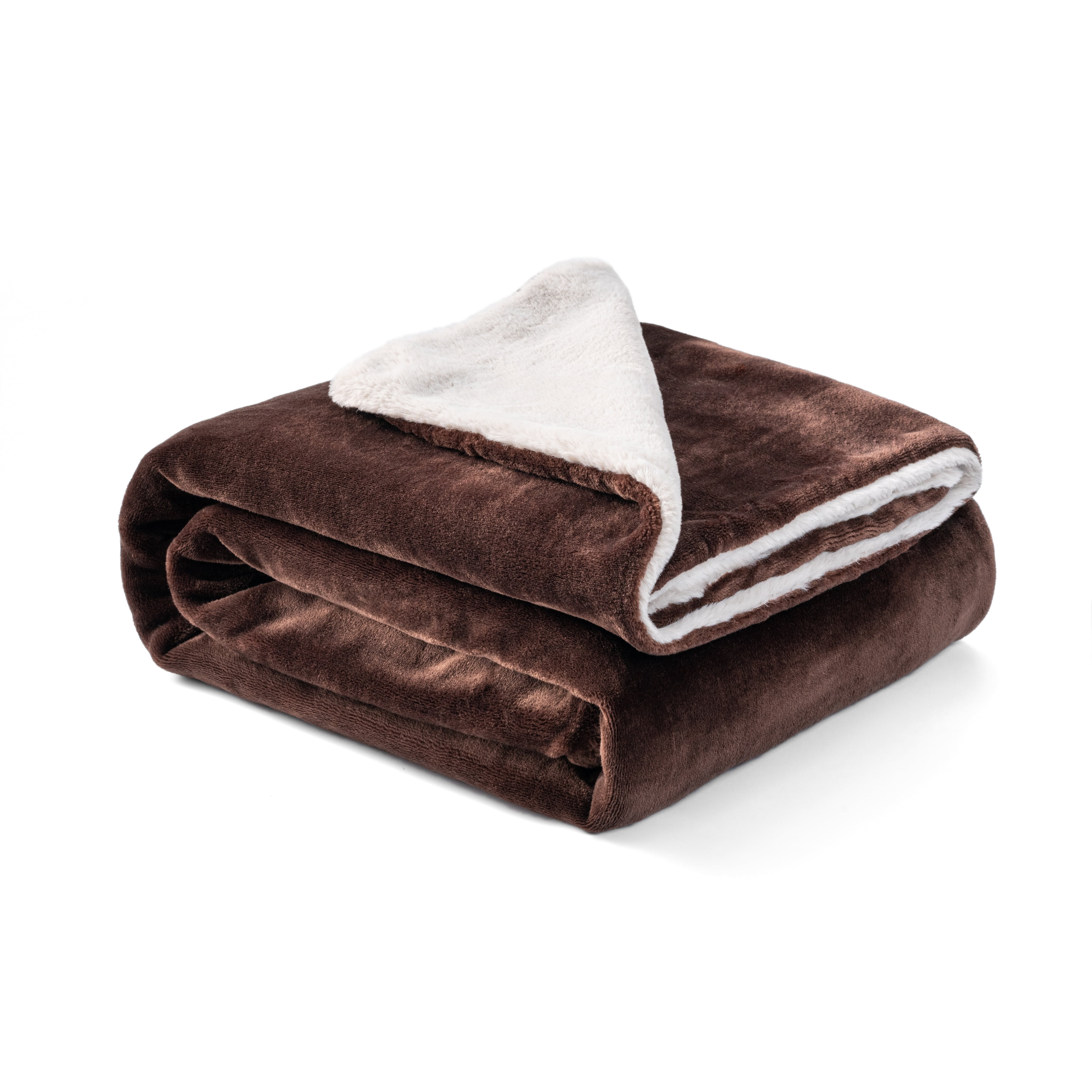 Mellowdy Faux Rabbit Fur Twin/Full Blanket (Dark Brown, 60x80 inches) - Luxury, Silky, Fluffy Throw