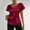 Wine, variant on V Neck Blouses For Womens Satin Silk Cap Sleeve Side Ruched Slim Shirts Layering Casual Tops Wine XL