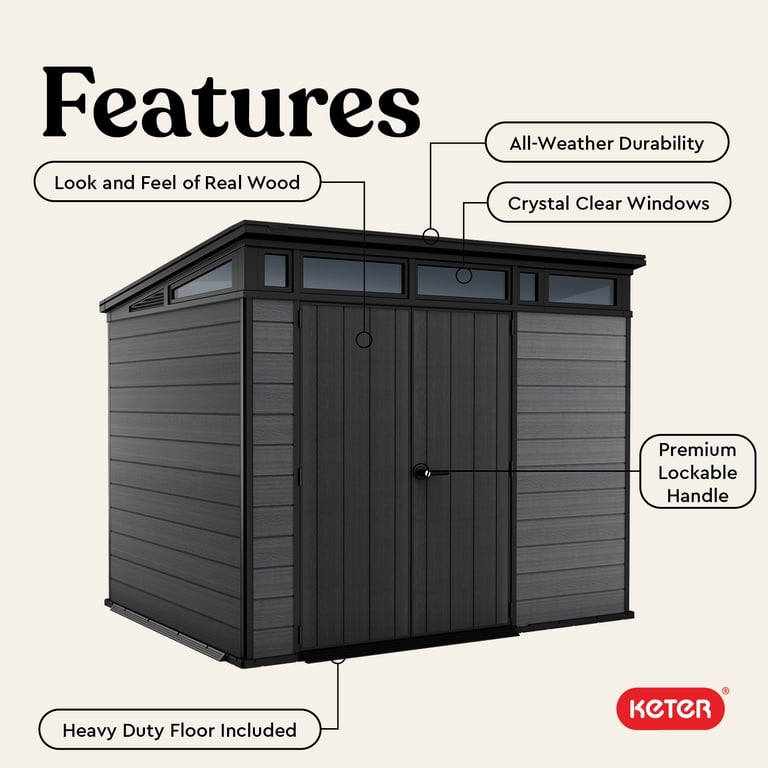 Keter Cortina 9x7 ft. Durable Resin Outdoor Storage Shed With