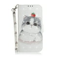 thumbnail image 1 of Case for LG K61 Cover Magnetic 3D Pattern Wallet Flip Case With Strap - Cat, 1 of 5