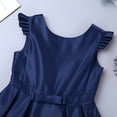 thumbnail image 5 of iEFiEL Flower Girls Bridesmaid Flower Dress Fly Sleeves V Back Satin Birthday Party Dress, 5 of 7