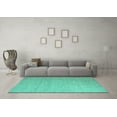 thumbnail image 3 of Ahgly Company Indoor Rectangle Solid Turquoise Blue Modern Area Rugs, 5' x 7', 3 of 4