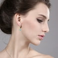 thumbnail image 2 of Gem Stone King 14K Yellow Gold Blue Apatite and Black Diamond French Wire Dangle Hook Earrings for Women (1.12 Cttw, Gemstone Birthstone, Round 5MM and 2.5MM), 2 of 2