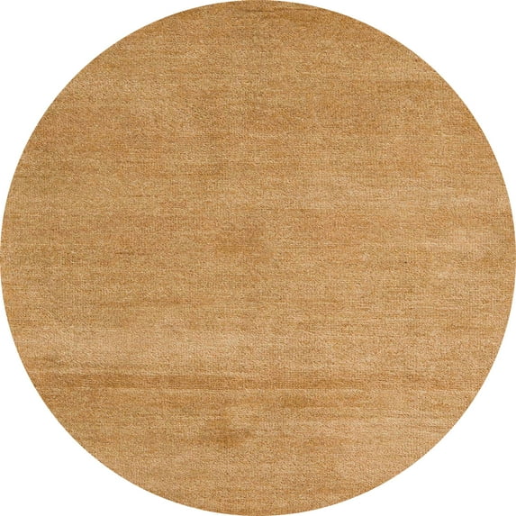 Ahgly Company Machine Washable Indoor Round Abstract Orange Area Rugs, 4' Round