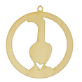 thumbnail image 1 of Package of 10, Small 3.4" x 3.7" x 0.125" Baltic Birch Plywood Goose Wood Ornament for Art and Craft Project, Made in USA, 1 of 1
