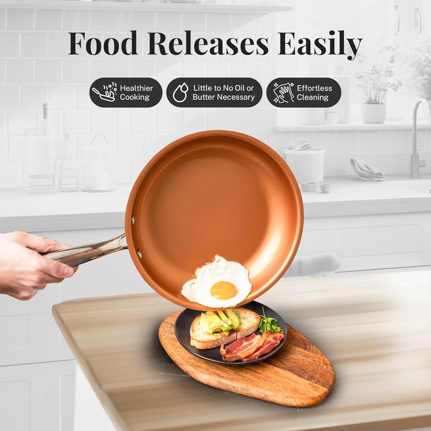 Gotham Steel Pro 8 Pc Nonstick Pots and Pans set Non Stick, Hard Anodized Ceramic Cookware Set Nonstick with Frying Skillet, Saucepan, Oven & Dishwasher Safe, Copper