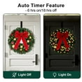 thumbnail image 2 of 24" Christmas Wreath with Timer LED Lights and Ball Ornaments- Artificial Prelit Door Wreath Garland Battery Operated - Including Wreath Hanger, 2 of 7