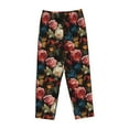 thumbnail image 4 of Xecao Rose Flowers Women's Straight Lounge Pajama Pants: The Epitome of Relaxed Sleepwear, 4 of 9