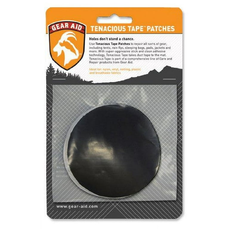 Tenacious Tape Tent Repair Patches 3 Round (2 Black / 2 Clear)
