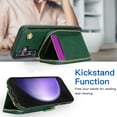 thumbnail image 5 of Crossbody Zipper Wallet Bag Case for Samsung Galaxy S24 Plus,Dteck Lager Capacity Purse Leather Card Slots Pocket Shockproof Case Kickstad Cover with Shoulder Strap, Darkgreen, 5 of 8