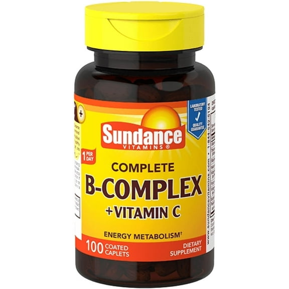 Sundance Vitamins Complete B-Complex   Vitamin C, 100 ea (Pack of 2)