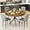 Brown+Gray, variant on LinkRomat Round Kitchen Table and Chairs Set, 5-Piece Dining Room Table Set with Faux Marble Top & 4 Luxury Diamond Tufted Chairs, Used in Kitchens and Dining(Brown+Black)