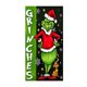 thumbnail image 2 of Decoración de puerta de entrada de Grinch, puerta de Navidad, ancho de tela de poliéster, decoración de Navidad y Año Nuevo, cortina de puerta de Navidad, decoración navideña, 90 x 200 cm, cubiertas d, 2 of 3
