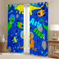 thumbnail image 2 of Manfei Cute Dino Dinosaur Blackout Curtains Set of 2 (52x84 Each),Cartoon Rocket Planet Window Curtains,Blue Orange Gray Curtains and Drapes For Boys Teens,Super Cozy Room Decor, 2 of 6