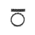 thumbnail image 2 of Gem & Harmony Sterling Silver Black Plated Carved Band Ring for Women, 2 of 5