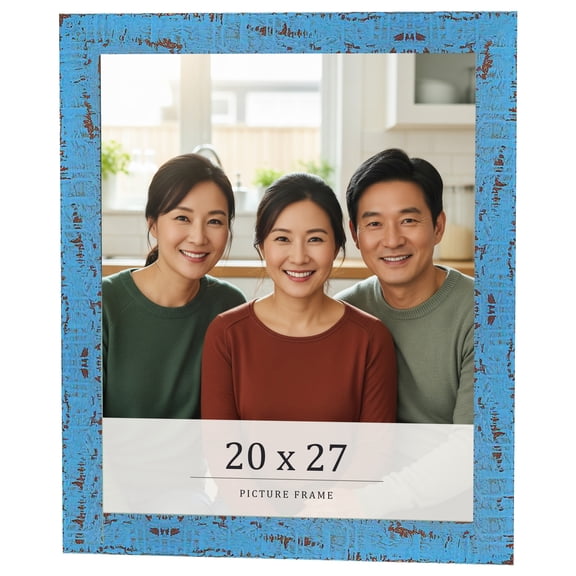 20x27 Frame Blue Solid Wood Picture Frame Width 1.125 Inches | Interior Frame Depth 0.5 Inches |