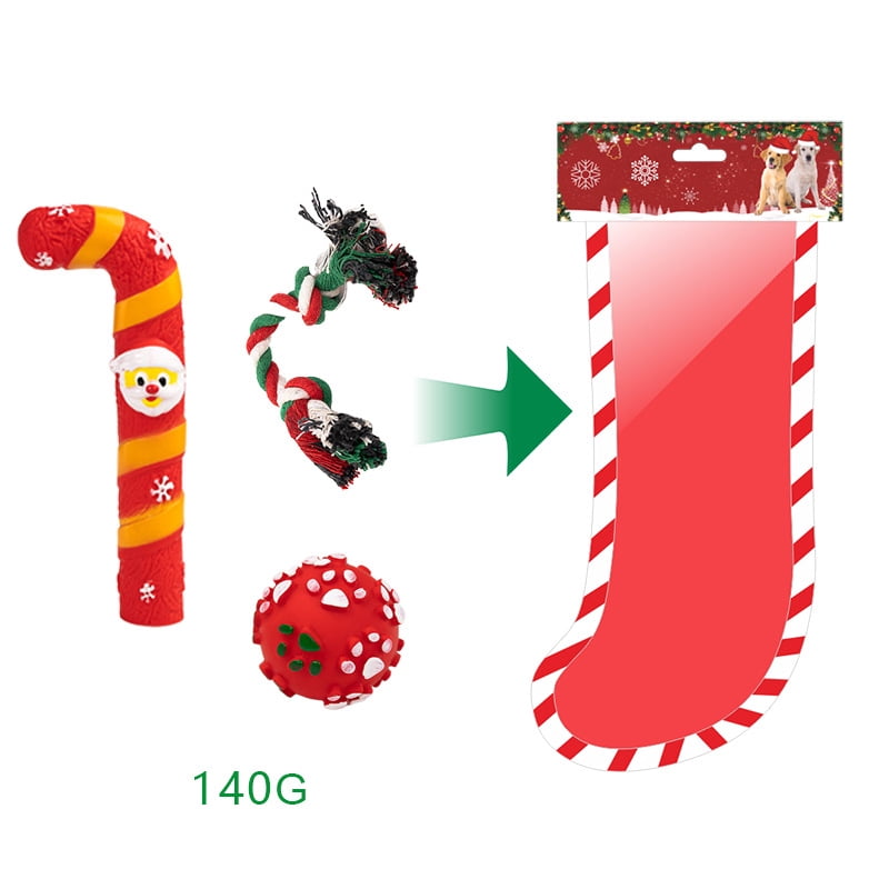 Christmas Stocking Dog Toys, Xmas Squeaky Dog Toys, Dogs Chew Toys Set, Pet Supplies for Interactive Small Medium Large Dogs Christmas Decorations