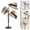 Black, 5 Hooks, variant on ToppiJoy Adjustable Modern Metal Hat Stands, Hat Display Rack with 6 Round Hooks, for Bedrooms, Clothing Stores (Black, 6 Hooks)