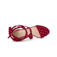 thumbnail image 4 of BLISSFUL STEP Women's Polka Dots Lace up Block Heels Sandals, 4 of 7