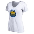 thumbnail image 2 of Women's White Golden State Warriors The Bay Logo V-Neck T-Shirt, 2 of 3