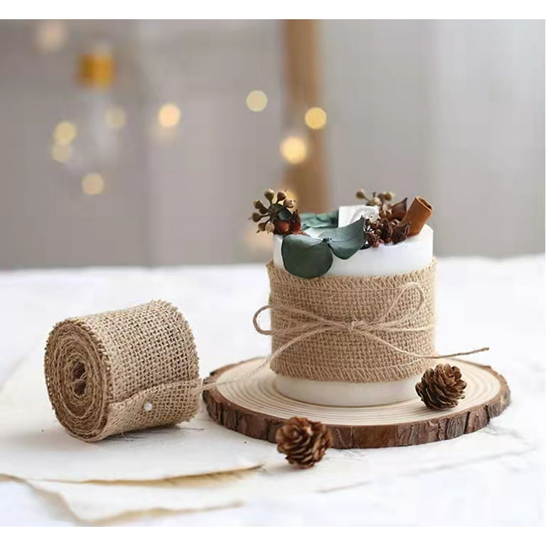 Fondersy 10-Yard White Burlap Ribbon Wired Burlap Ribbon - 3 inch Width for Gift Wrapping, Floral Arrangements, Wreath Making, and Christmas Decor