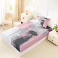 thumbnail image 4 of Homewish Pink Oil Painting Twin Sheets,Classic Abstract Geometric Bedding,3pcs,1 Fitted Sheet and 1 Pillowcase, 4 of 6