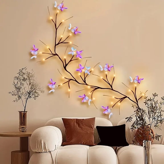 LED Rattan Lamp Energy-saving USB Powered Easy to Install Butterfly String Light Romantic Interior Lighting Indoor/Outdoor Decor