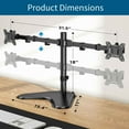 thumbnail image 3 of Dual Monitor Stand for Two 13-32 inch Flat Curved LCD Screens with Swivel, Tilt, Rotation & Height Adjustable Free Standing, Black, 3 of 7