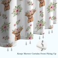 thumbnail image 6 of White Highland Cow Flower Pattern Shower Curtain 36"x72" ,Bathroom Decorative Shower Curtains Set with 12 Hooks,Modern Waterproof Washable Shower Curtain, 6 of 6