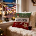 thumbnail image 2 of Luoshdecor Christmas Pillow Covers 18x18 in,Xmas Gift, Farmhouse Winter Watercolor Christmas Tree Stars Pillow Case for Sofa Couch Decoration, 2 of 6