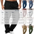 thumbnail image 3 of WAENQINLA Men's Elastic Drawstring Waist Straight Leg Cargo Pants Outdoor Hiking Fitness Casual Long Trousers with Multi-Pockets M-3XL, 3 of 9