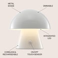 thumbnail image 7 of JONATHAN Y Porcini 7" Contemporary Bohemian Rechargeable/Cordless Iron Integrated Portable LED Mushroom Table Lamp, White, JYL7116B, 7 of 7