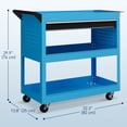 thumbnail image 3 of HOMCOM Rolling Tool Cart with Wheels Storage Trays for Garage Warehouse Blue, 3 of 10