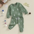thumbnail image 2 of Towmus 2PCS Toddler Boys Girls Christmas Fall Winter Clothes Set Long Sleeve Sweatshirts Pants Sets 2 Piece Sweatsuit Outfit, 2 of 7