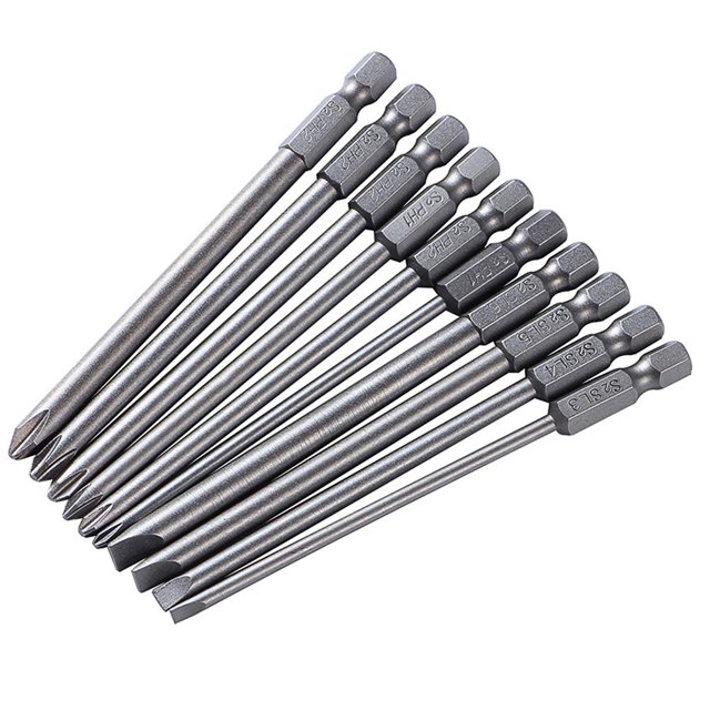 WDOplteas 10 Unids/set Juego Destornilladores Antioxidante 100mm Accesorios Puntas Destornillador Eléctrico