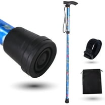 Baitaihem Unisex Collapsible Blue Trekking Poles for Hiking 36" Lightweight Folding Walking Sticks
