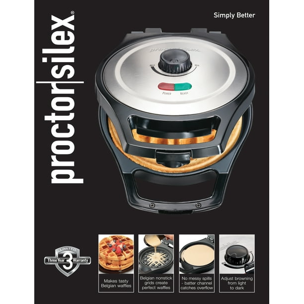 Proctor Silex Belgian Waffle Maker, Black, Model 26091 - Walmart.com