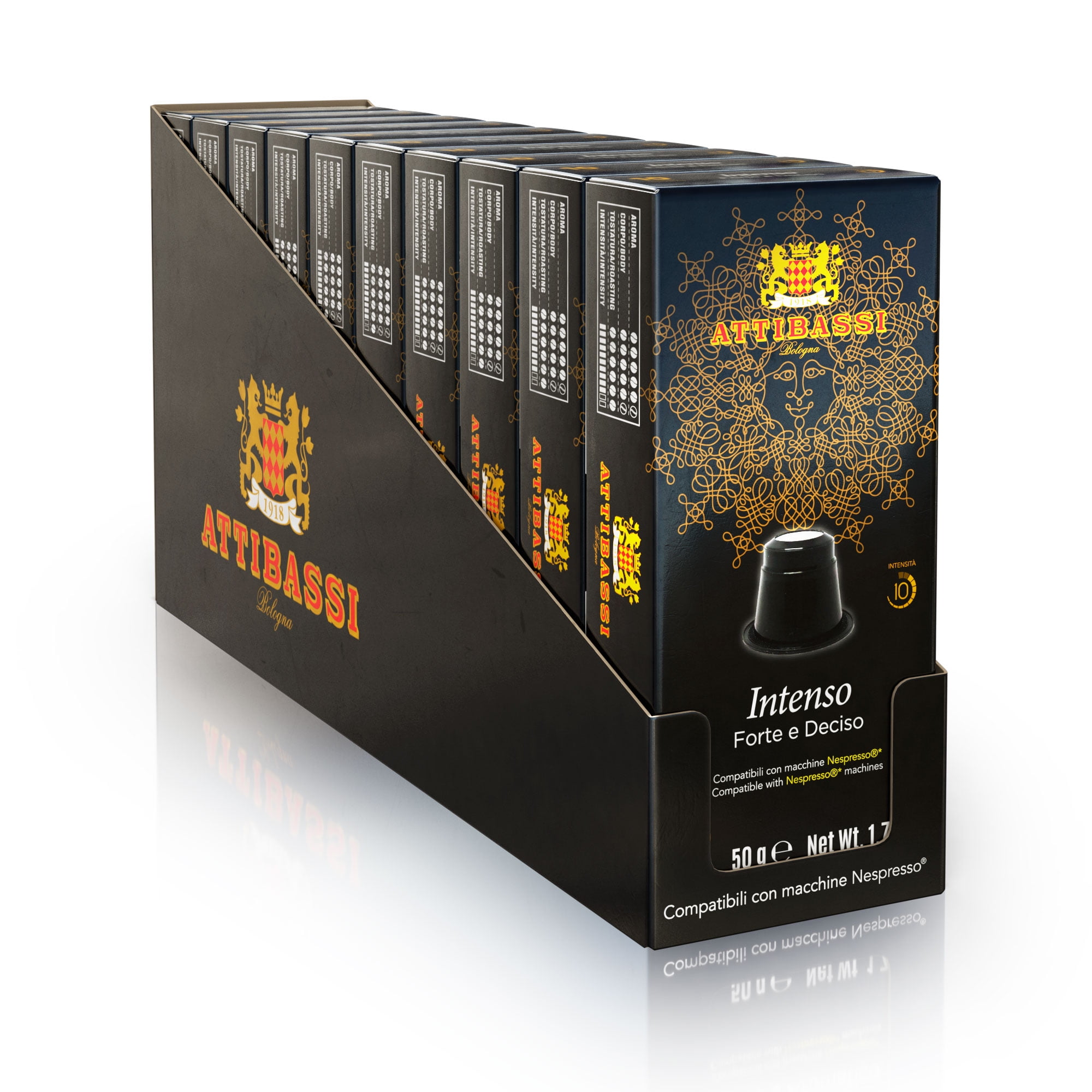 Attibassi Nespresso Compatible Coffee Pods Dark Roast Italian Blend