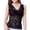 Black, variant on Women's Floral Lace Scallop V Neck Sleeveless Sheer Tank Cami Top Blouse Comfortable Camisole Red L